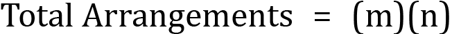 <mml:math xmlns:mml="http://www.w3.org/1998/Math/MathML" xmlns:m="http://schemas.openxmlformats.org/officeDocument/2006/math"><mml:mi mathvariant="normal">T</mml:mi><mml:mi mathvariant="normal">o</mml:mi><mml:mi mathvariant="normal">t</mml:mi><mml:mi mathvariant="normal">a</mml:mi><mml:mi mathvariant="normal">l</mml:mi><mml:mi mathvariant="normal"> </mml:mi><mml:mi mathvariant="normal">A</mml:mi><mml:mi mathvariant="normal">r</mml:mi><mml:mi mathvariant="normal">r</mml:mi><mml:mi mathvariant="normal">a</mml:mi><mml:mi mathvariant="normal">n</mml:mi><mml:mi mathvariant="normal">g</mml:mi><mml:mi mathvariant="normal">e</mml:mi><mml:mi mathvariant="normal">m</mml:mi><mml:mi mathvariant="normal">e</mml:mi><mml:mi mathvariant="normal">n</mml:mi><mml:mi mathvariant="normal">t</mml:mi><mml:mi mathvariant="normal">s</mml:mi><mml:mo>=</mml:mo><mml:mo>(</mml:mo><mml:mi mathvariant="normal">m</mml:mi><mml:mo>)</mml:mo><mml:mo>(</mml:mo><mml:mi mathvariant="normal">n</mml:mi><mml:mo>)</mml:mo></mml:math>
