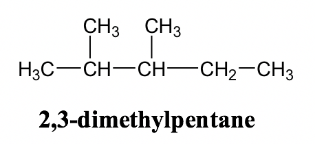 5 carbon and a methyl on the second and third carbon