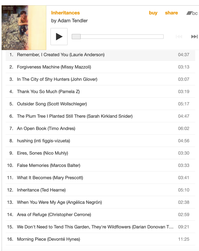 Inheritances track listing