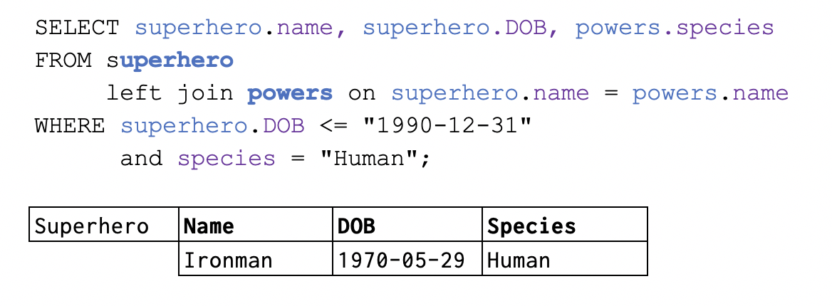 Database query