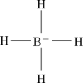 \chemfig{H-B^{-}(-[:90]H)(-[:-90]H)-H}