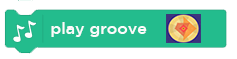 Single Scratch block with the text 'play groove' and an image that can be clicked on to open up the Groove Pizza app.