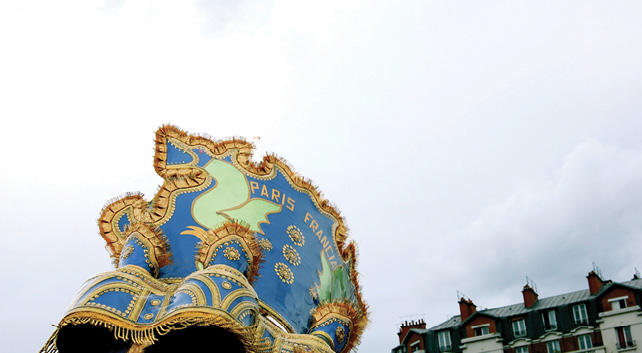 A light blue and gold decoration in Paris France.