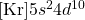 [\ce{Kr}]5s^24d^{10}