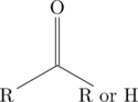 \chemfig{R-[:30](=[:90]O)-[:-30]\text{R or H}}