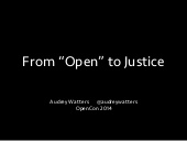 Thumbnail for the embedded element "From Open to Justice"