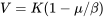V=K(1-\mu/\beta)