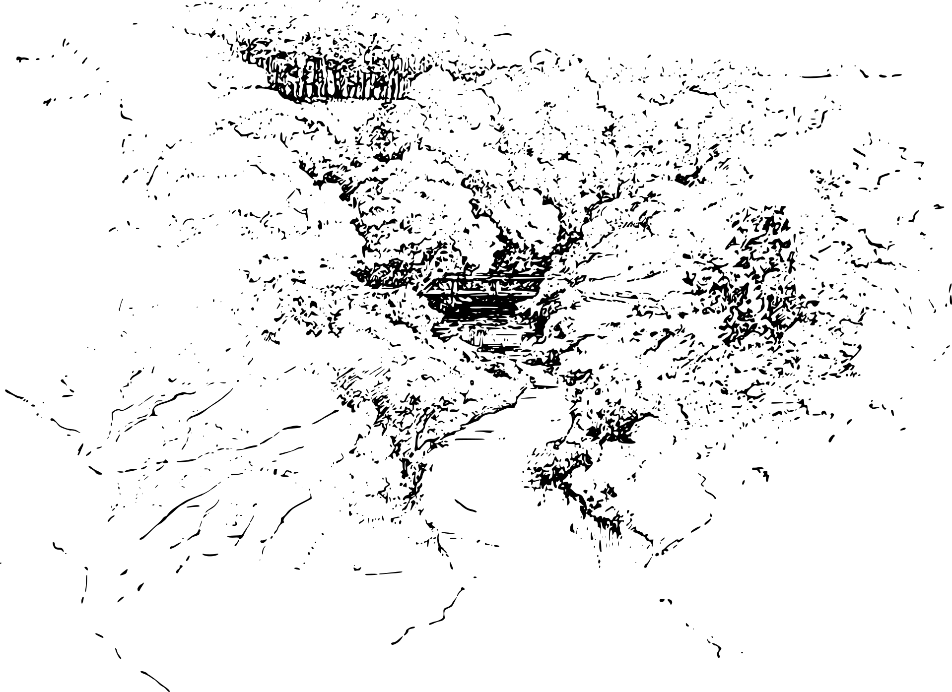 An illustration of a bridge over a small brook.