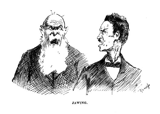 Jawing.