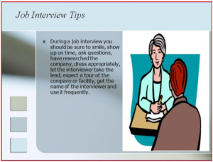 lots of text that is too small to see and a large drawing of an interview between two people
