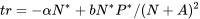 tr=-\alpha N^*+bN^*P^*/(N+A)^2