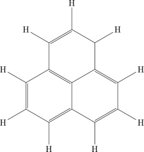 \chemfig{[:30]H-*6(-(-H)=*6(-(-H)=(-H)-(-H)=)-*6(--(-H)-(-H)=(-H)-)=-(-H)=)}