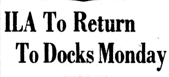 A newspaper headline announces the end of the strike