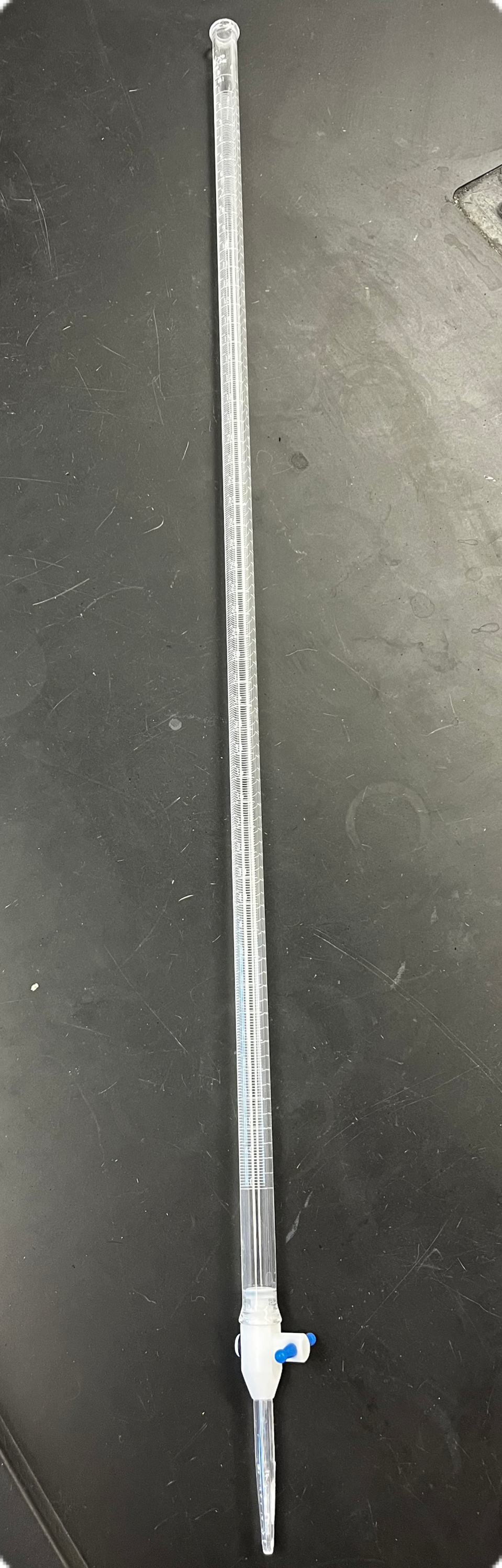 Buret used for titrations.
