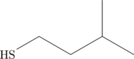 \chemfig{\ce{HS}-[:30]-[:-30]-[:30](-[:90])-[:-30]}