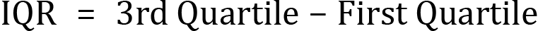 <mml:math xmlns:mml="http://www.w3.org/1998/Math/MathML" xmlns:m="http://schemas.openxmlformats.org/officeDocument/2006/math" display="block"><mml:mi mathvariant="normal">I</mml:mi><mml:mi mathvariant="normal">Q</mml:mi><mml:mi mathvariant="normal">R</mml:mi><mml:mo>=</mml:mo><mml:mn>3</mml:mn><mml:mi mathvariant="normal">r</mml:mi><mml:mi mathvariant="normal">d</mml:mi><mml:mi mathvariant="normal"> </mml:mi><mml:mi mathvariant="normal">Q</mml:mi><mml:mi mathvariant="normal">u</mml:mi><mml:mi mathvariant="normal">a</mml:mi><mml:mi mathvariant="normal">r</mml:mi><mml:mi mathvariant="normal">t</mml:mi><mml:mi mathvariant="normal">i</mml:mi><mml:mi mathvariant="normal">l</mml:mi><mml:mi mathvariant="normal">e</mml:mi><mml:mo>-</mml:mo><mml:mi mathvariant="normal">F</mml:mi><mml:mi mathvariant="normal">i</mml:mi><mml:mi mathvariant="normal">r</mml:mi><mml:mi mathvariant="normal">s</mml:mi><mml:mi mathvariant="normal">t</mml:mi><mml:mi mathvariant="normal"> </mml:mi><mml:mi mathvariant="normal">Q</mml:mi><mml:mi mathvariant="normal">u</mml:mi><mml:mi mathvariant="normal">a</mml:mi><mml:mi mathvariant="normal">r</mml:mi><mml:mi mathvariant="normal">t</mml:mi><mml:mi mathvariant="normal">i</mml:mi><mml:mi mathvariant="normal">l</mml:mi><mml:mi mathvariant="normal">e</mml:mi></mml:math>