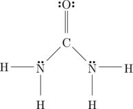 \chemfig{H-\Lewis{2:,N}(-[:-90]H)-[:45]C(=[:90]\Lewis{0:4:,O})-[:-45]\Lewis{2:,N}(-[:-90]H)-H}