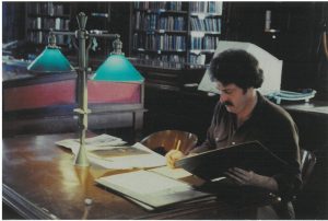 The author in 1980 doing research for an educational television project on NYC history at the Columbia Univ. library. (Picture credit: Julie List)