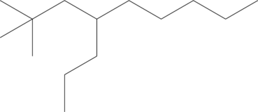 \chemfig{-[:30](-[:150])(-[:-90])-[:30]-[:-30](-[:-90]-[:-150]-[:-90])-[:30]-[:-30]-[:30]-[:-30]-[:30]}