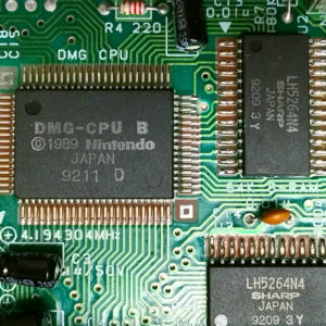 a closeup of a circuit board with several visible chips