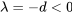 \lambda=-d\lt0