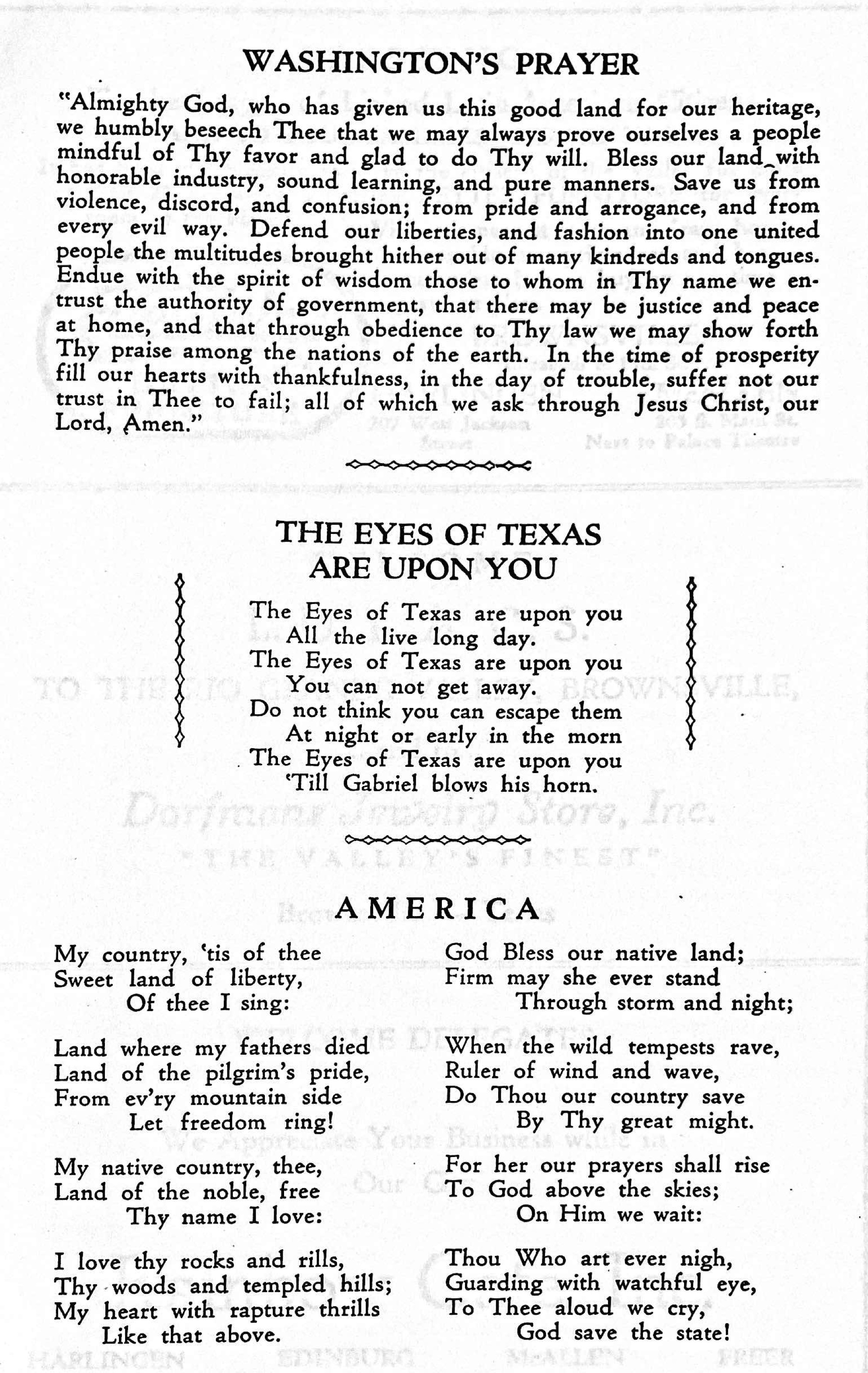 A photocopy of LULAC's 1935 convention program