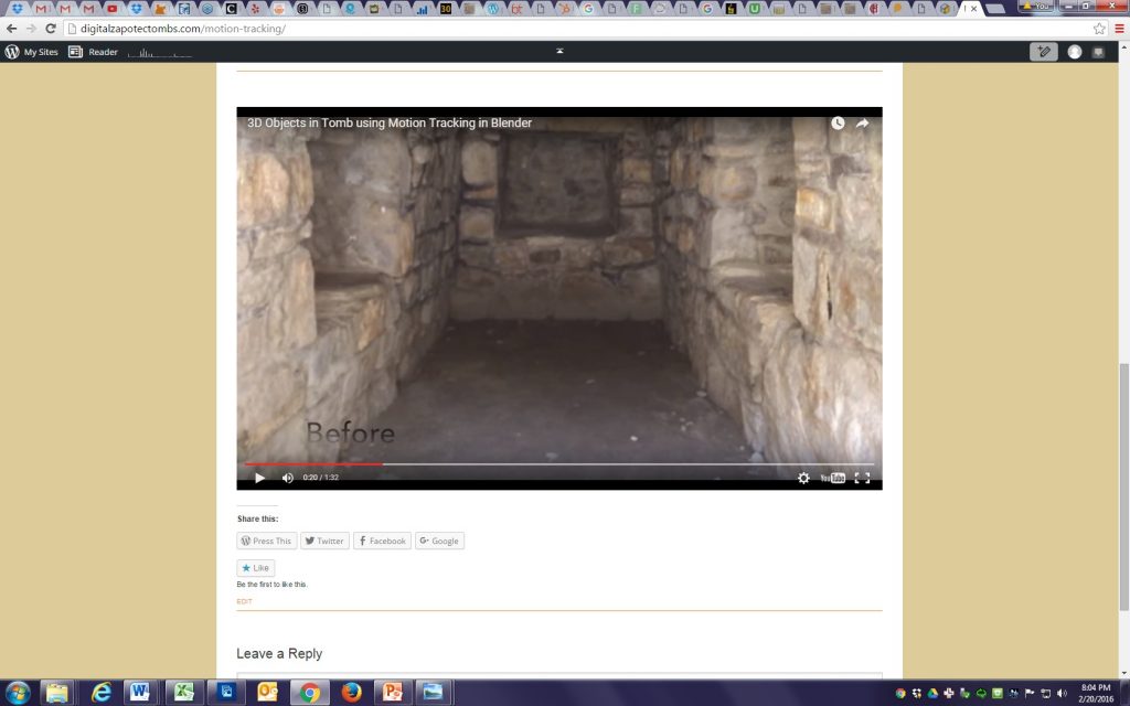 Fig. 9 – Screenshot of a video, marked “Before” at lower left, and showing an empty stone chamber. 