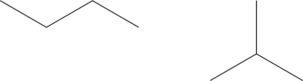 \chemfig{-[:-30]-[:30]-[:-30]}\hspace{4em}\chemfig{-[:-90](-[:-150])-[:-30]}