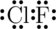 \Large \chemfig{\Lewis{0:2:4:6:,Cl}\Lewis{0:2:6:,F}}