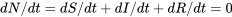 dN/dt = dS/dt+dI/dt+dR/dt=0