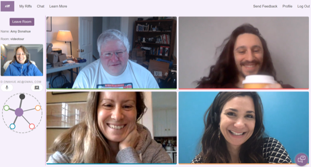 Figure 1: The Riff Video browser-based video conferencing
client with Meeting Mediator shown.