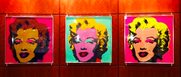 Andy Warhol 3 Marilyn Monroe silk screen images. 