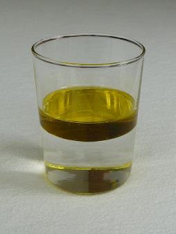 Figure 2.14 Sucrose (sugar table) molecules are hydrophilic and mix well with water, whereas unsaturated fats (mineral oils) are hydrophobic and do not mix well with water