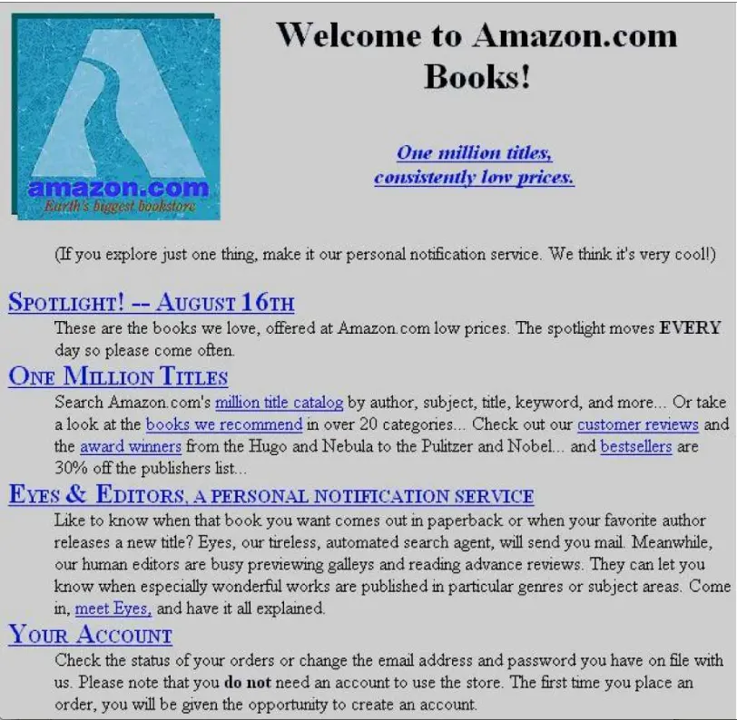 Amazon 25 years ago