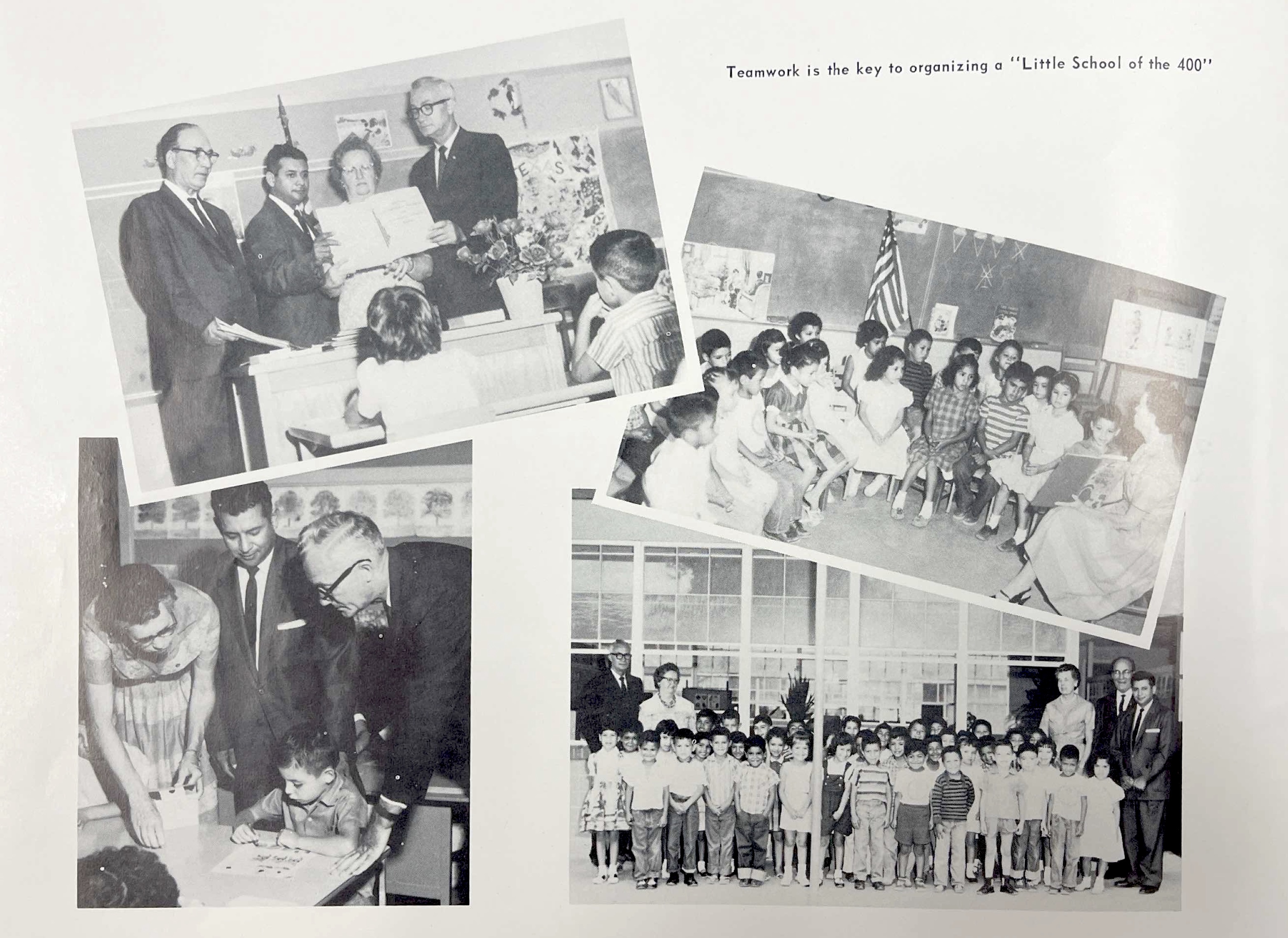 Photographs of children in classrooms
