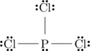 \chemfig{\Lewis{2:4:6:,Cl}-\Lewis{6:,P}(-[:90]\Lewis{0:2:4:,Cl})-[:0]\Lewis{0:2:6:,Cl}}