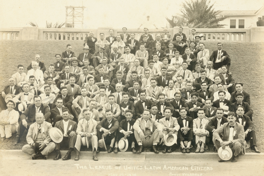 LULAC founding members, men in suits, sitting together in 1929