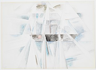 Charles Demuth cubist painting of the Schooner sailboat. 