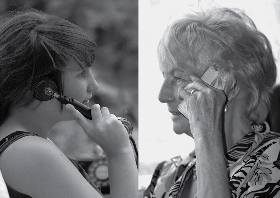 Photo of young woman and old woman