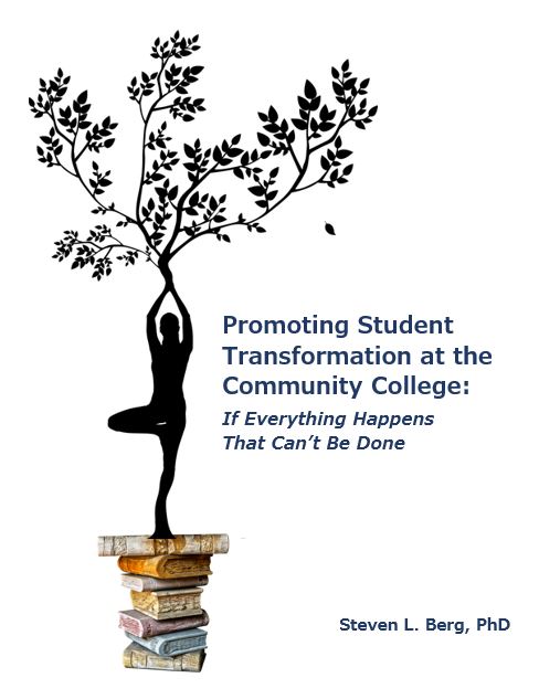 Silhouette of individual practicing Yoga standing on a stack of books. Branches grow out of their upper body.