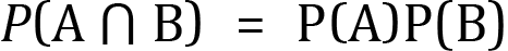 <mml:math xmlns:mml="http://www.w3.org/1998/Math/MathML" xmlns:m="http://schemas.openxmlformats.org/officeDocument/2006/math" display="block"><mml:mi>P</mml:mi><mml:mfenced separators="|"><mml:mrow><mml:mi mathvariant="normal">A</mml:mi><mml:mi mathvariant="normal"> </mml:mi><mml:mo>⋂</mml:mo><mml:mi mathvariant="normal"> </mml:mi><mml:mi mathvariant="normal">B</mml:mi></mml:mrow></mml:mfenced><mml:mo>=</mml:mo><mml:mi mathvariant="normal">P</mml:mi><mml:mfenced separators="|"><mml:mrow><mml:mi mathvariant="normal">A</mml:mi></mml:mrow></mml:mfenced><mml:mi mathvariant="normal">P</mml:mi><mml:mo>(</mml:mo><mml:mi mathvariant="normal">B</mml:mi><mml:mo>)</mml:mo></mml:math>