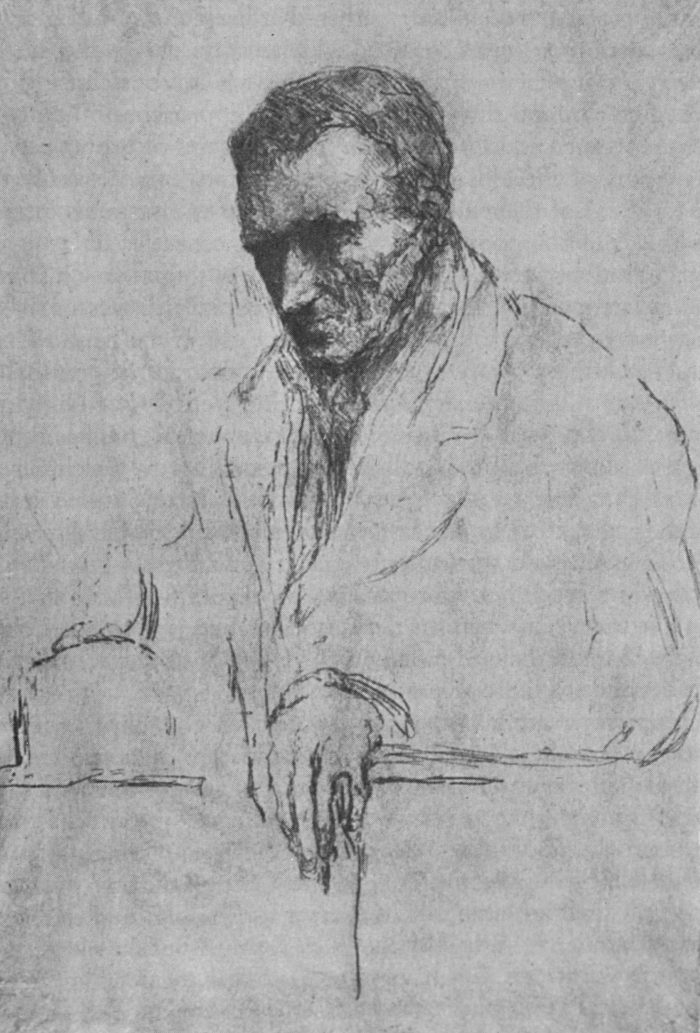 A portrait illustration of an old man.