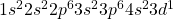 1s^22s^22p^63s^23p^64s^23d^1