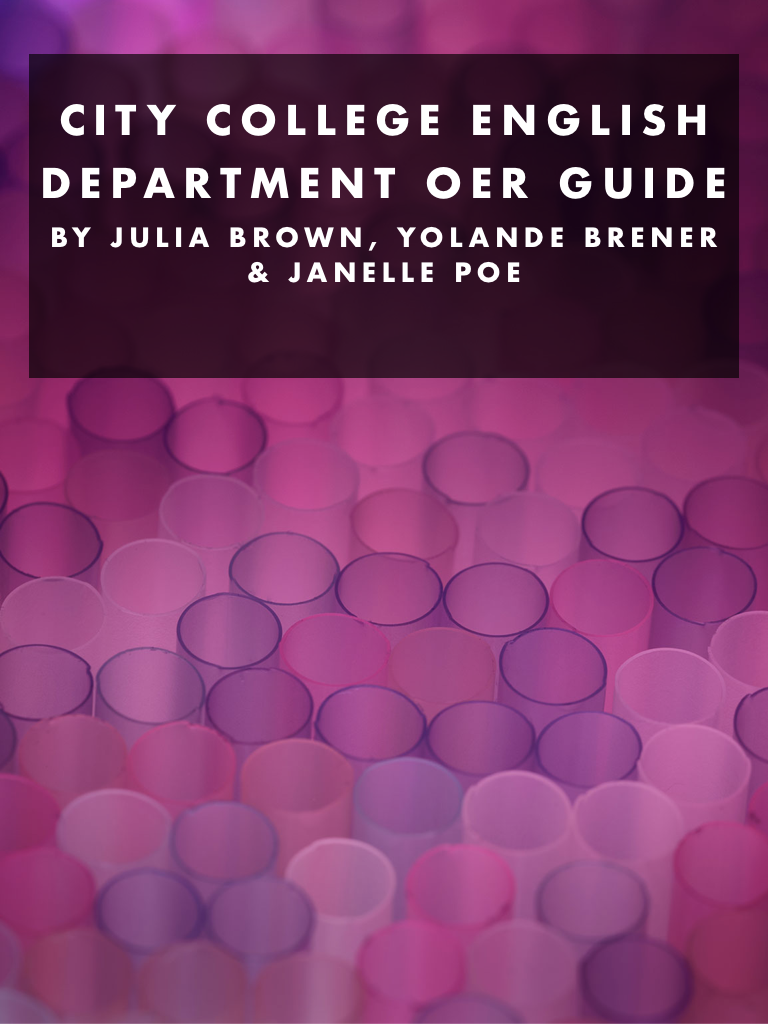 cover-image, City College English Department OER Guide Book