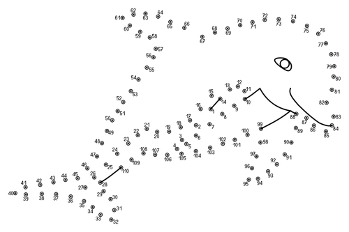 Dolphin connect the dots vector image | Free SVG