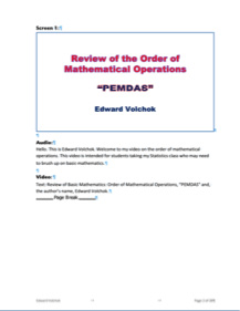 Link to the transcript of the PEMDAS video.