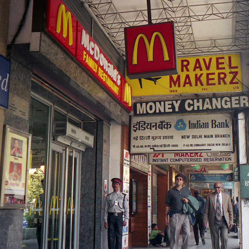 Color photo of a McDonalds in New Delhi
