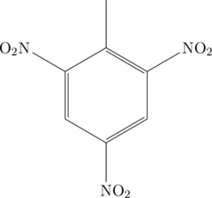 \chemfig{-[:-90]*6(-(-O_2N)=-(-NO_2)=-(-NO_2)=)}