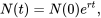 \begin{equation} N(t) = N(0)e^{rt}, \end{equation}