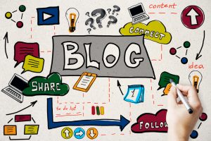 A decorative image depicting the word "Blog."